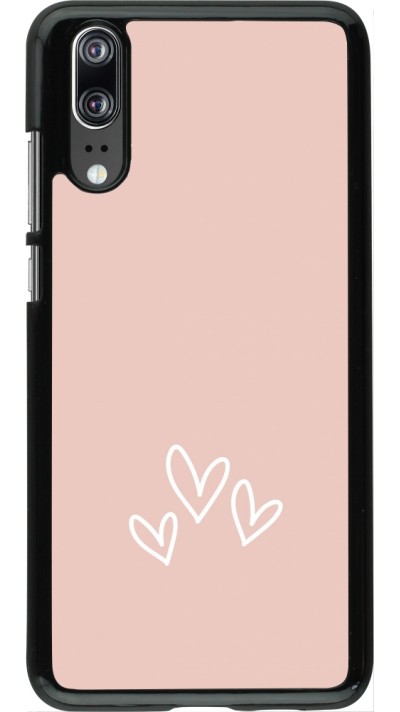 Coque Huawei P20 - Valentine 2023 three minimalist hearts