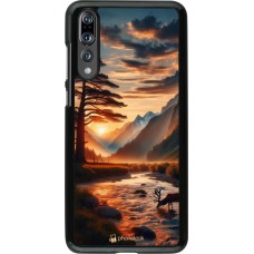 Huawei P20 Pro Case Hülle - Tal Sonnenuntergang Hirsch Baum