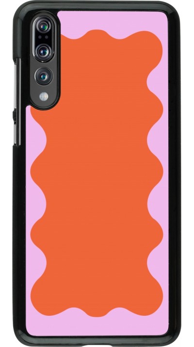 Coque Huawei P20 Pro - Wavy Rectangle Orange Pink