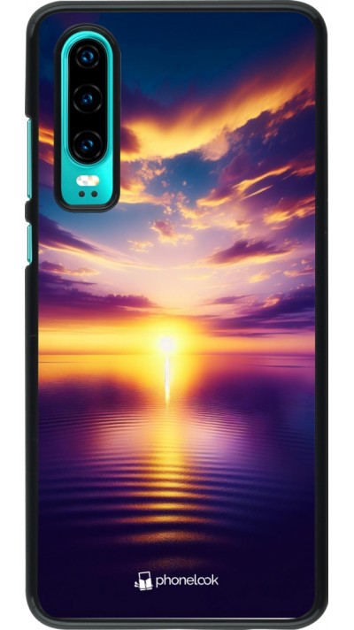 Coque Huawei P30 - Coucher soleil jaune violet