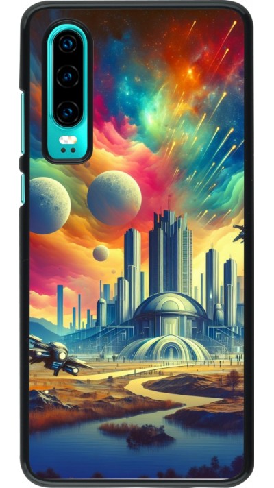 Coque Huawei P30 - Ville extra-dôme futuriste