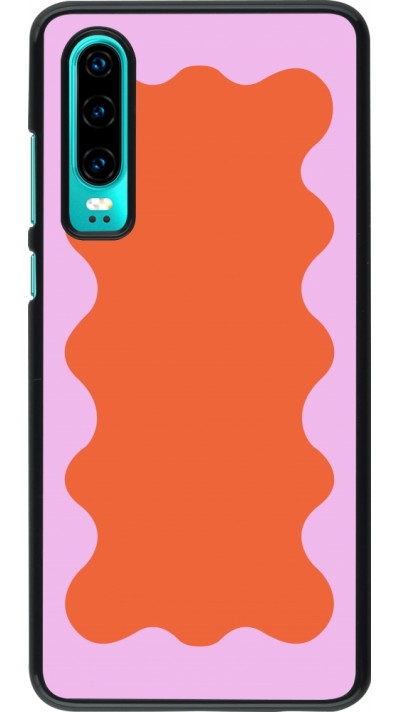 Coque Huawei P30 - Wavy Rectangle Orange Pink