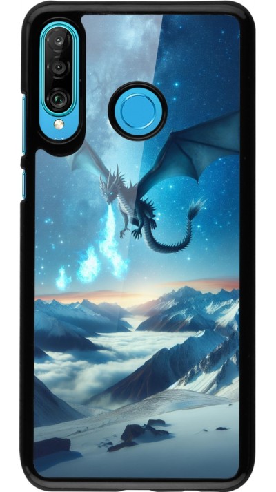 Huawei P30 Lite Case Hülle - Drache nächtliche Berg