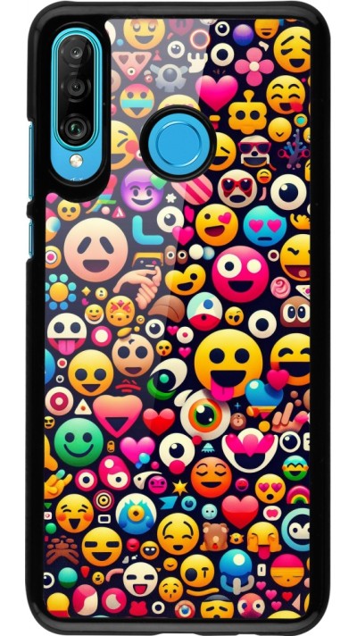 Huawei P30 Lite Case Hülle - Emoji Mix Farbe