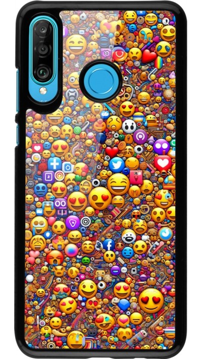 Huawei P30 Lite Case Hülle - Emoji gemischt