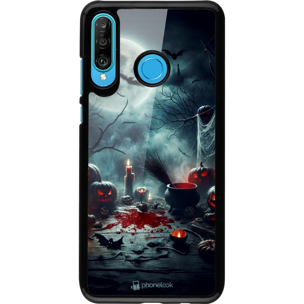 Huawei P30 Lite Case Hülle - Halloween 2024 Dunkler Mond