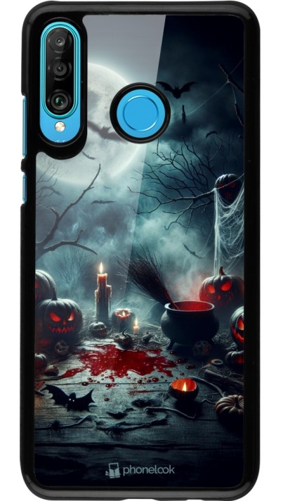 Huawei P30 Lite Case Hülle - Halloween 2024 Dunkler Mond