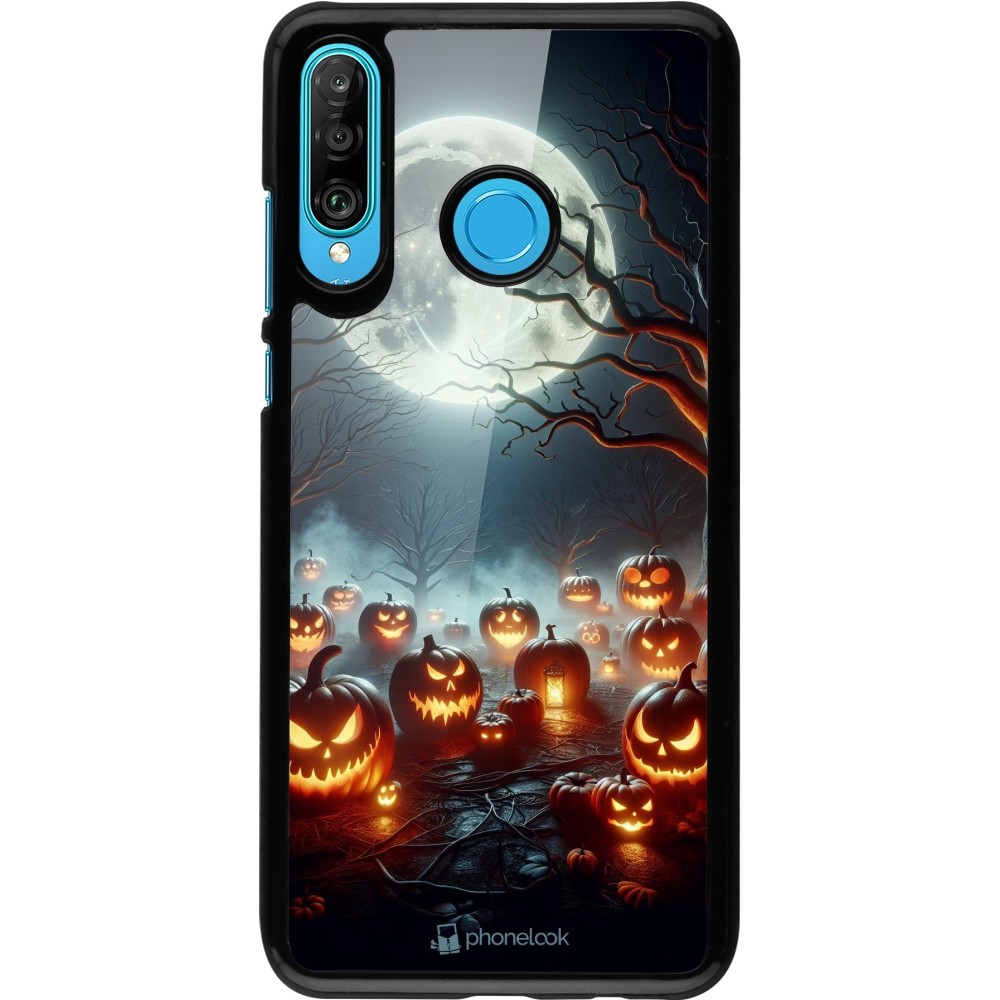 Huawei P30 Lite Case Hülle - Halloween 2024 Viele Kuerbisse