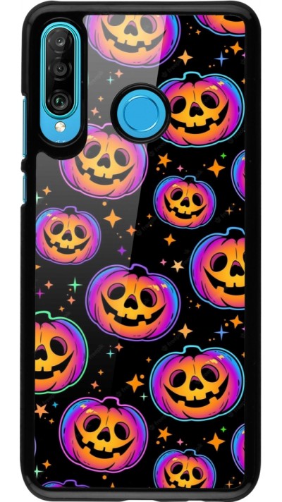 Huawei P30 Lite Case Hülle - Halloween 2024 rainbow pumpkins