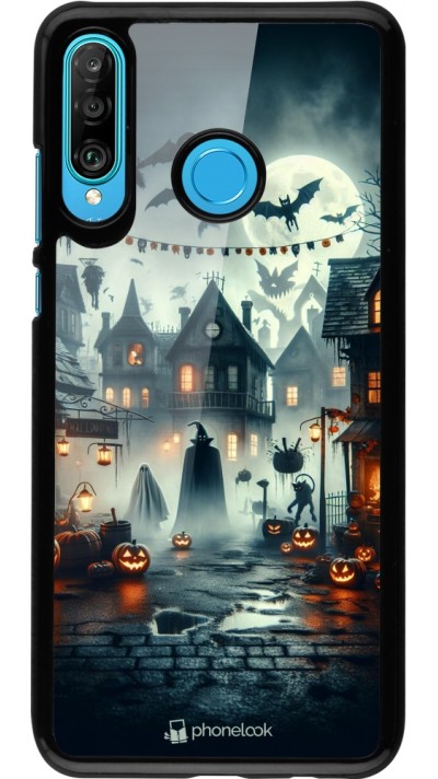 Huawei P30 Lite Case Hülle - Halloween Spukstadt