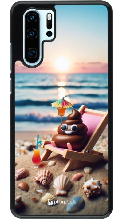 Coque Huawei P30 Pro - Emoji caca sur chaise longue