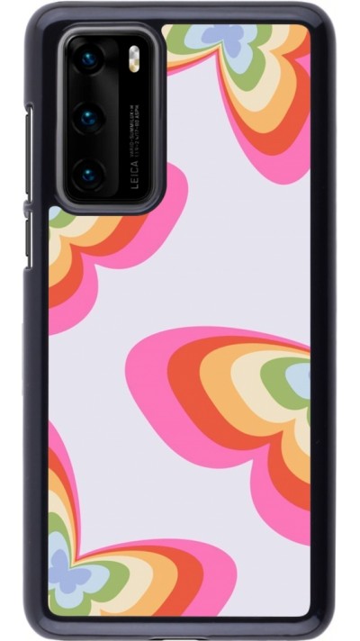 Huawei P40 Case Hülle - Easter 2024 rainbow butterflies