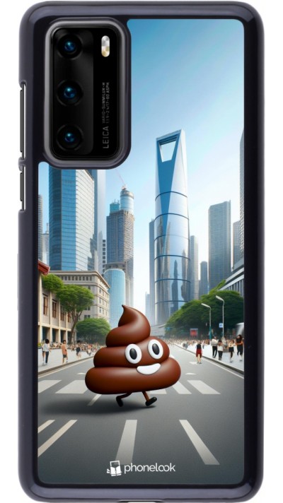 Huawei P40 Case Hülle - Kackhaufen Emoji Spaziergang