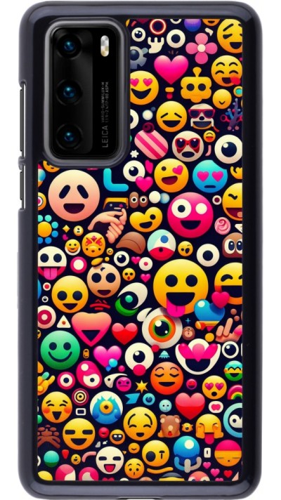 Huawei P40 Case Hülle - Emoji Mix Farbe