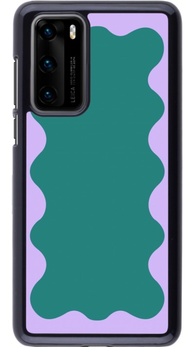 Coque Huawei P40 - Wavy Rectangle Green Purple