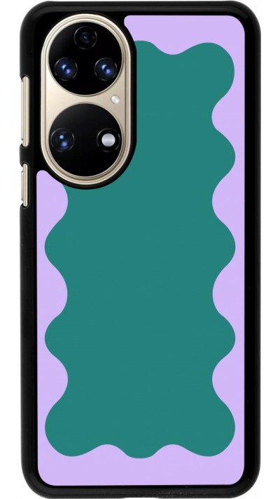 Coque Huawei P50 - Wavy Rectangle Green Purple