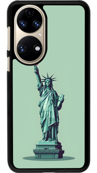 Coque Huawei P50 - Wine Statue de la liberté avec un verre de vin