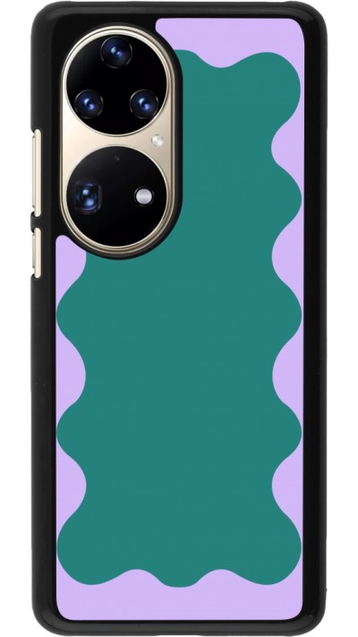 Coque Huawei P50 Pro - Wavy Rectangle Green Purple