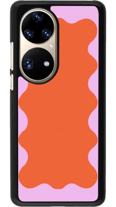 Coque Huawei P50 Pro - Wavy Rectangle Orange Pink