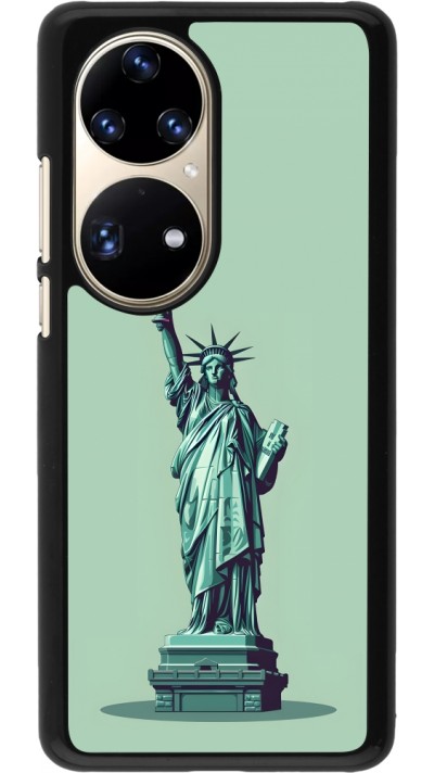 Coque Huawei P50 Pro - Wine Statue de la liberté avec un verre de vin