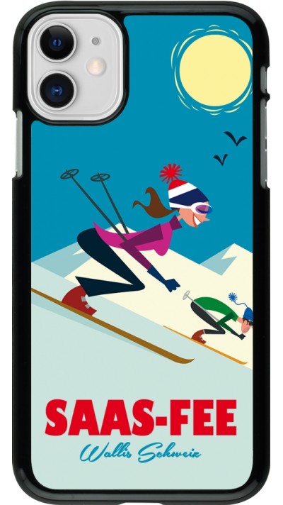 iPhone 11 Case Hülle - Saas-Fee Ski Downhill