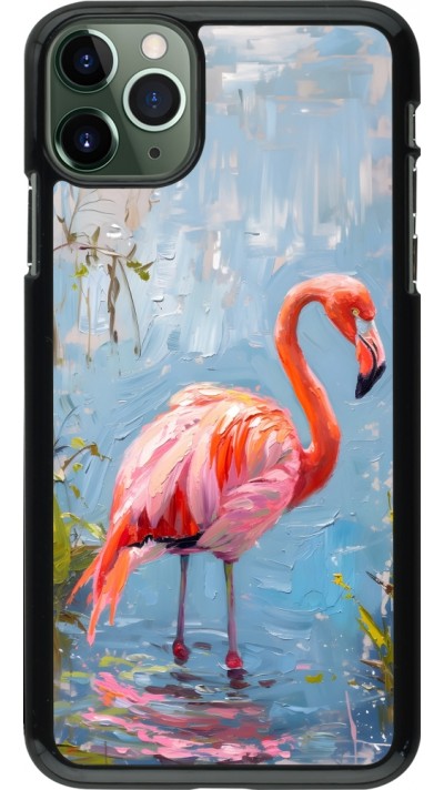 iPhone 11 Pro Max Case Hülle - Paint Flamingo