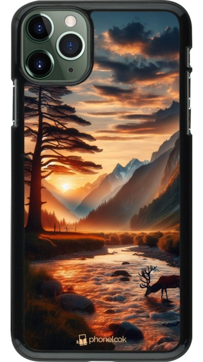 iPhone 11 Pro Max Case Hülle - Tal Sonnenuntergang Hirsch Baum