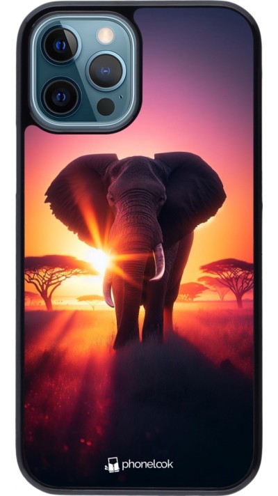 Coque iPhone 12 / 12 Pro - Elephant Sunrise Beauty