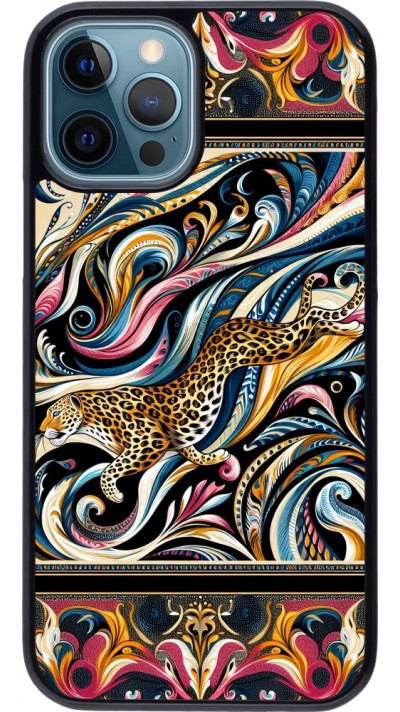 iPhone 12 / 12 Pro Case Hülle - Leopard Abstrakte Kunst