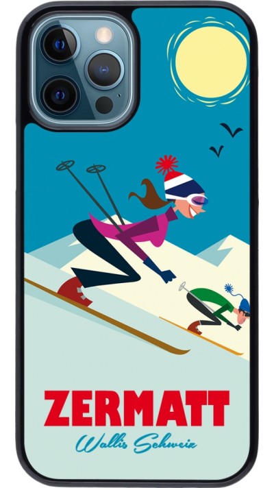 iPhone 12 / 12 Pro Case Hülle - Zermatt Ski Downhill