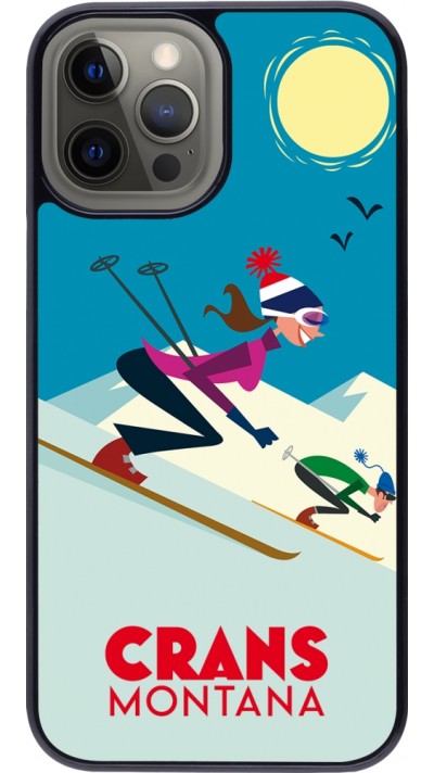 iPhone 12 Pro Max Case Hülle - Crans-Montana Ski Downhill