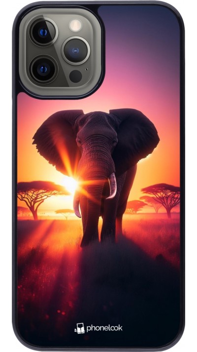 iPhone 12 Pro Max Case Hülle - Elefant Sonnenaufgang Schönheit