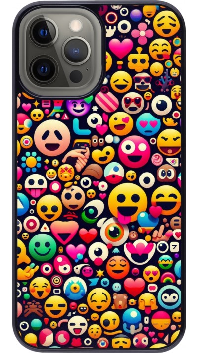 iPhone 12 Pro Max Case Hülle - Emoji Mix Farbe