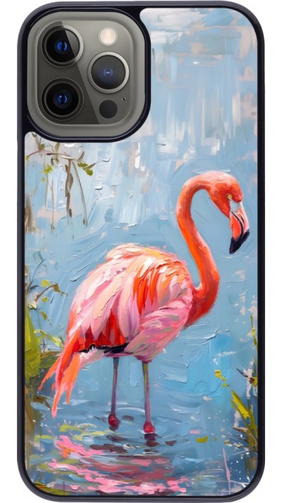 iPhone 12 Pro Max Case Hülle - Paint Flamingo