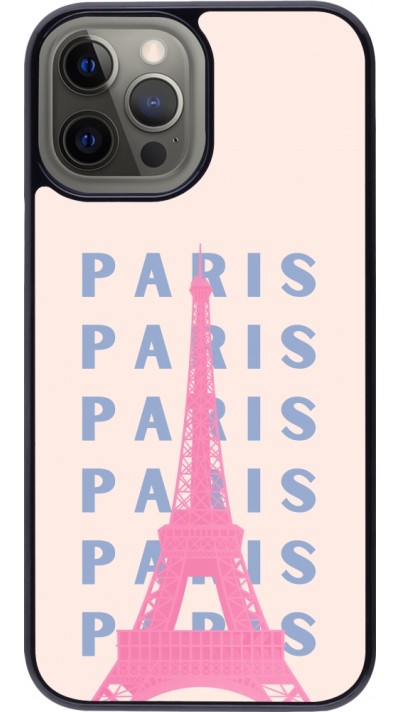 iPhone 12 Pro Max Case Hülle - Paris Pink Print