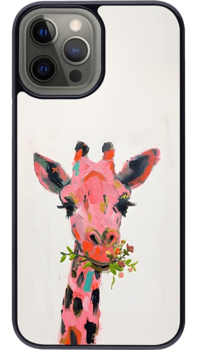 iPhone 12 Pro Max Case Hülle - Pink Girafe Paint