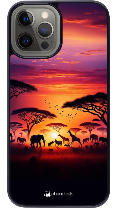 iPhone 12 Pro Max Case Hülle - Safari Sonnenuntergang Wildtiere