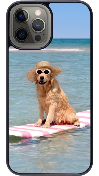 iPhone 12 Pro Max Case Hülle - Summer Dog on Paddle