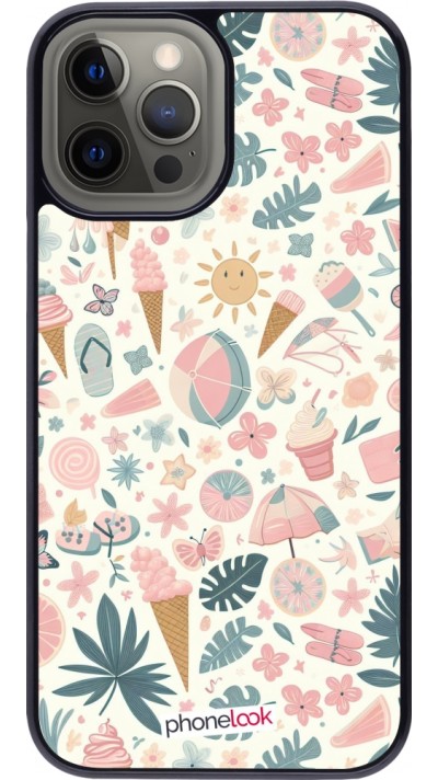 iPhone 12 Pro Max Case Hülle - Sommer Pink Muster