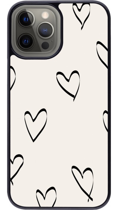 iPhone 12 Pro Max Case Hülle - Valentine 2023 minimalist hearts