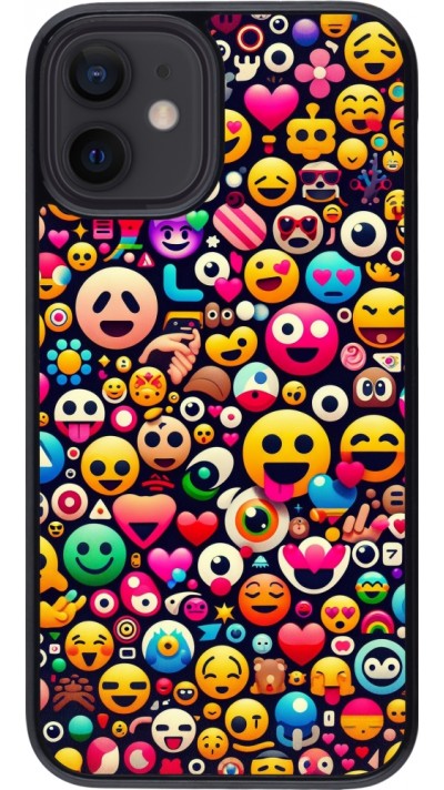 iPhone 12 mini Case Hülle - Emoji Mix Farbe