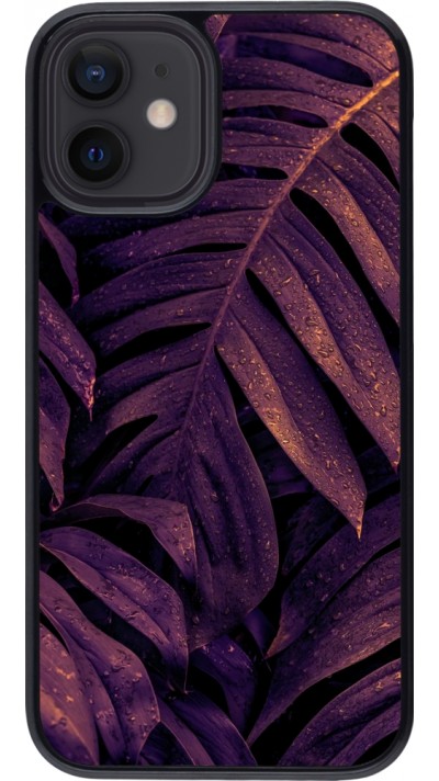 iPhone 12 mini Case Hülle - Purple Light Leaves