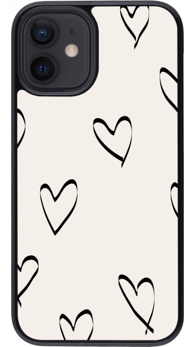 iPhone 12 mini Case Hülle - Valentine 2023 minimalist hearts