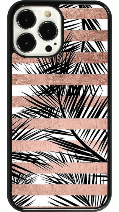 iPhone 13 Pro Max Case Hülle - Palm trees gold stripes