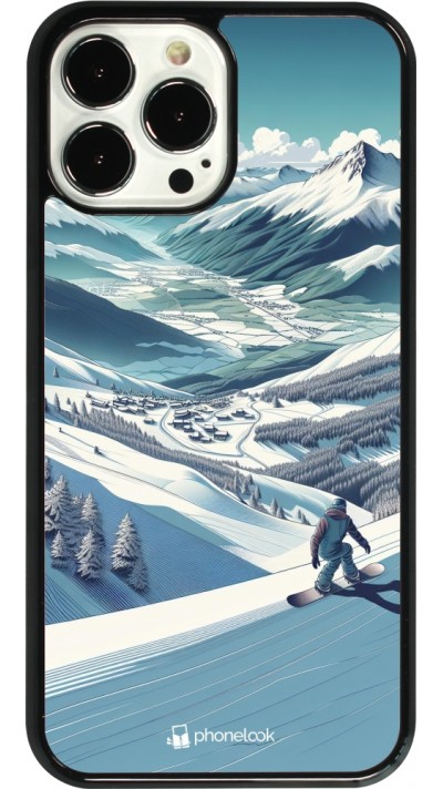 iPhone 13 Pro Max Case Hülle - Snowboarder Berg