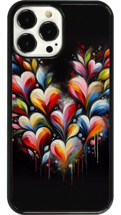 iPhone 13 Pro Max Case Hülle - Valentin 2024 Schwarzes Herz Abstrakt