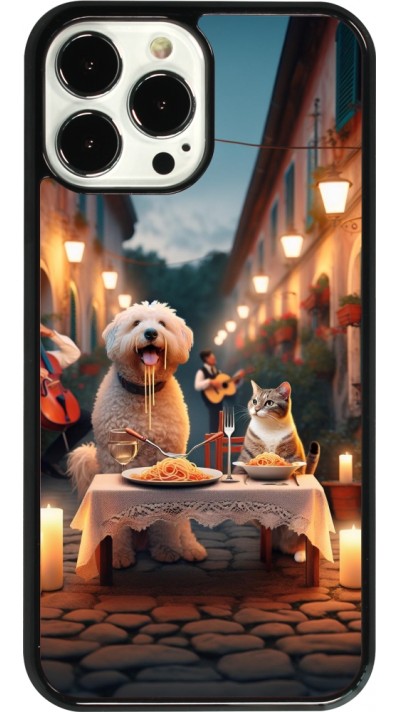 iPhone 13 Pro Max Case Hülle - Valentin 2024 Hund & Katze Kerzenlicht