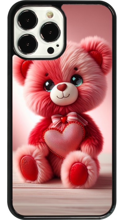 iPhone 13 Pro Max Case Hülle - Valentin 2024 Rosaroter Teddybär