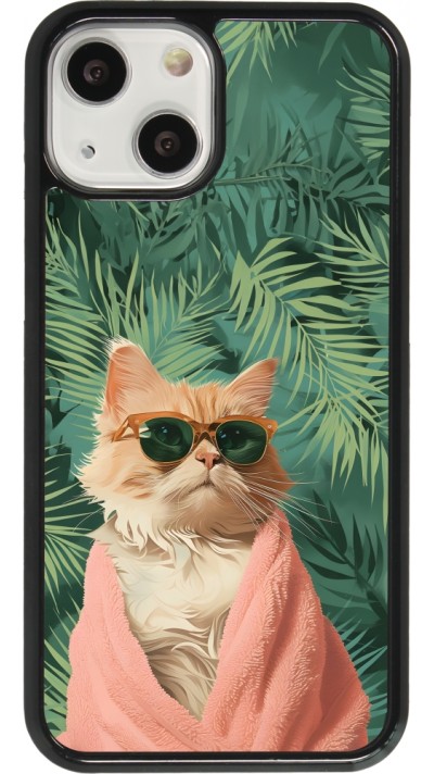 iPhone 13 mini Case Hülle - Cat Summer Palms