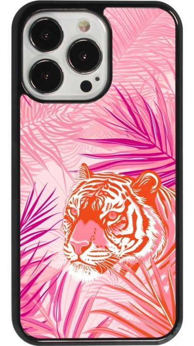 iPhone 13 Pro Case Hülle - Tiger Palmen rosa